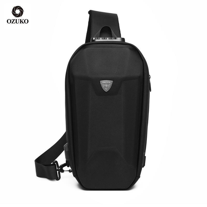 OZUKO Bezpečnostná hrudná taška EVA nepremokavá crossbody